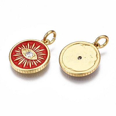 Brass Micro Pave Cubic Zirconia Pendants ZIRC-T014-041G-NF-1