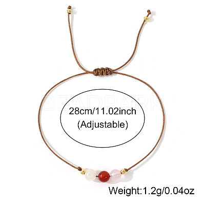 Natural Agate Beads Braided Bead Bracelets for Women LN7466-1