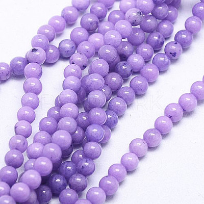 Natural Mashan Jade Round Beads Strands G-D263-4mm-XS24-1