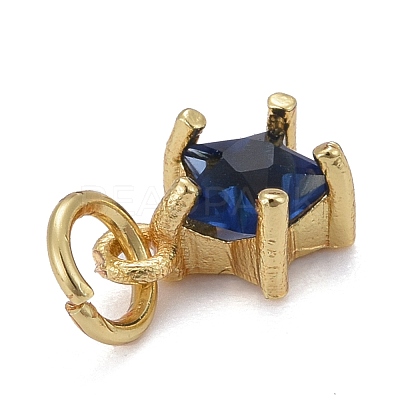 Brass Glass Pendants KK-P192-10-G04-1