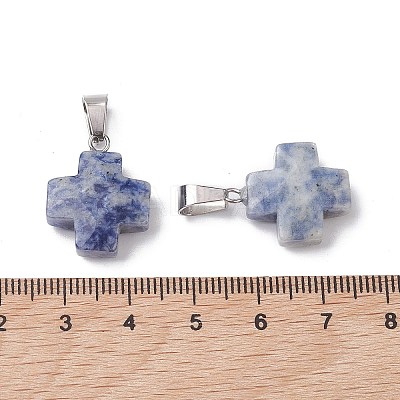Natural Blue Spot Jasper Pendants G-K359-02P-01-1