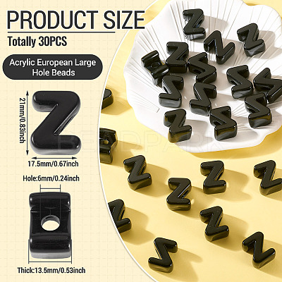 Acrylic European Beads OACR-TAC0013-14Z-1