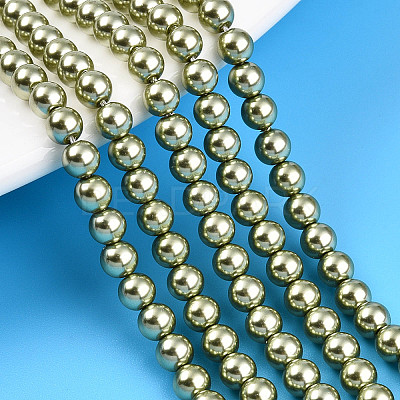 Baking Paint Pearlized Glass Pearl Bead Strands HY-N002-4mm-A07-1