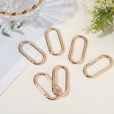 6Pcs Alloy Spring Gate Rings FIND-SP0001-24KCG-1