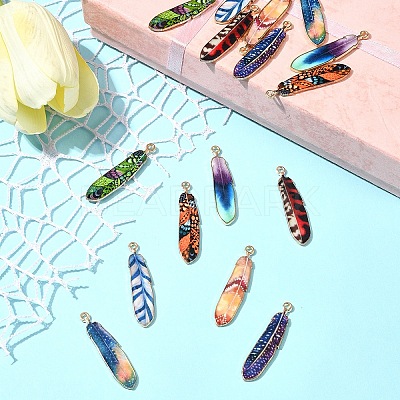 16Pcs 8 Styles Alloy Enamel Pendants FIND-FS0002-69-1