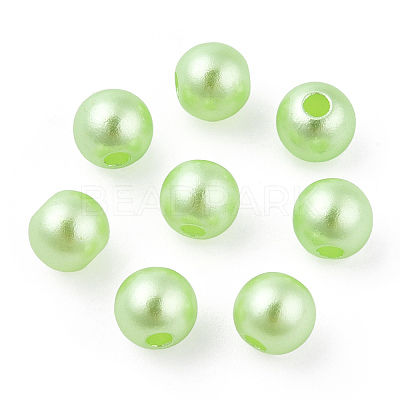 Spray Painted ABS Plastic Imitation Pearl Beads OACR-T015-05A-10-1