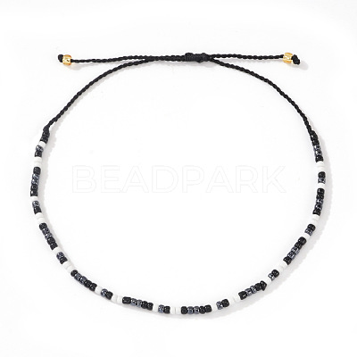 Glass Seed Bead Braided Bead Bracelets XN3042-12-1