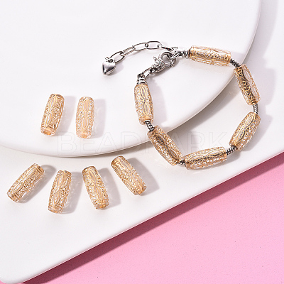 Plating Transparent Acrylic Beads PACR-YW0001-05-1