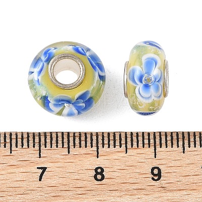 Lampwork & Brass Core European Beads LAMP-P019-01P-11-1