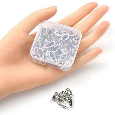50Pcs 5 Style Tibetan Style Zinc Alloy Tube Bails FIND-YW0003-14-1
