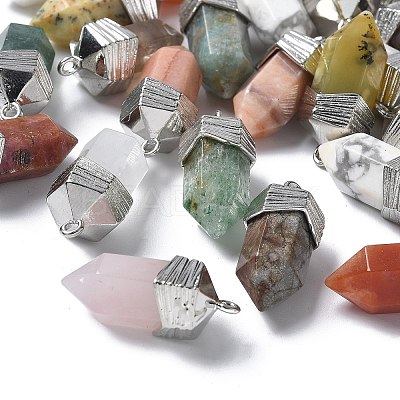 Natural Mixed Stone Faceted Pendants G-G181-03P-1