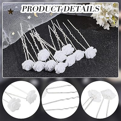 20Pcs Platinum Tone Alloy Hair Forks OHAR-CA0001-05-1