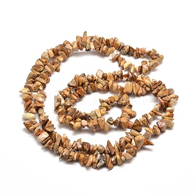 Natural Picture Jasper Chip Bead Strands X-G-M205-31-1