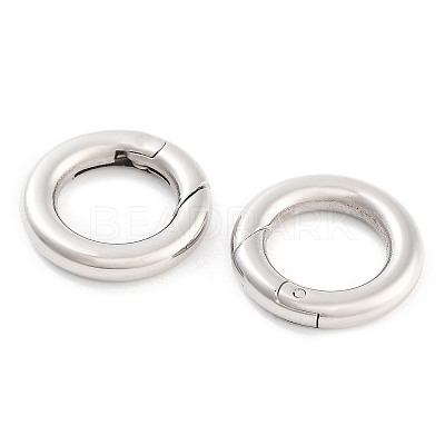 Tarnish Resistant Ring Smooth 304 Stainless Steel Spring Gate Rings STAS-E073-06-C-1