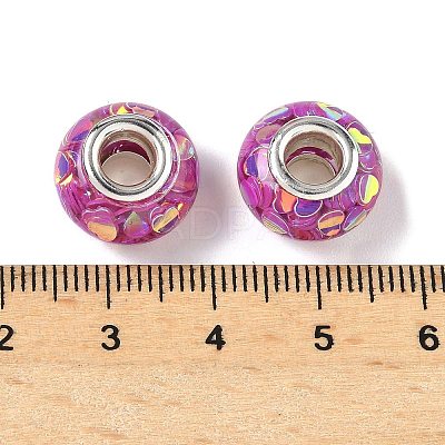 Transparent Resin Rondelle European Beads RESI-S023-10-1