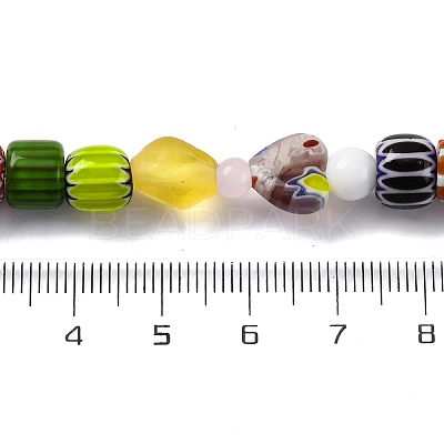 Handmade Lampwork Chevron Beads Strands LAMP-R003-05-1