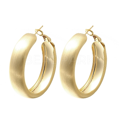 Brass Ring Hoop Earrings for Women EJEW-A121-17B-G-1