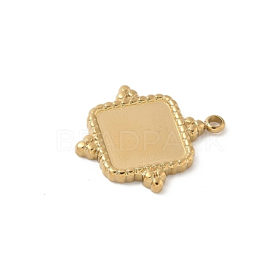 304 Stainless Steel Pendant Cabochon Settings STAS-L293-08G-1