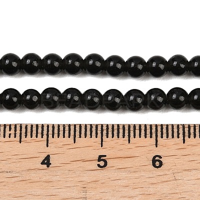 Natural Obsidian Round Beads Strands G-E329-4mm-37-1