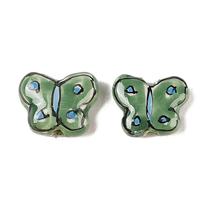 Handmade Printed Porcelain Beads PORC-A026-01-1