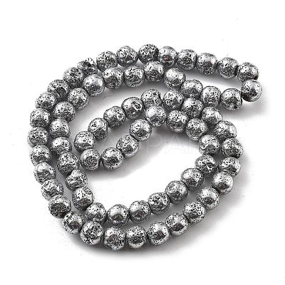 Electroplated Natural Lava Rock Beads Strands G-A251-B01-01C-1