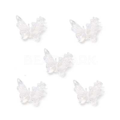 Butterfly with Flower Transparent Resin Cabochons FIND-L019-06A-1