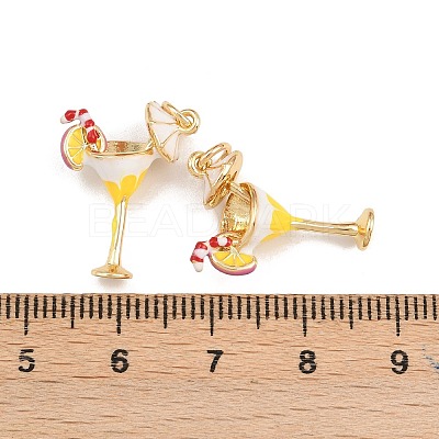 Brass Enamel Pendants KK-B157-20G-01-1