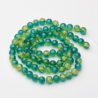 Crackle Glass Beads Strands X-CCG-Q002-10mm-07-1