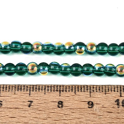 Electroplate Transparent Glass Beads Strands EGLA-Q132-4MM-A07-1