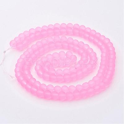 Baking Paint Transparent Glass Bead Strands X-GLAA-S031-6mm-20-1