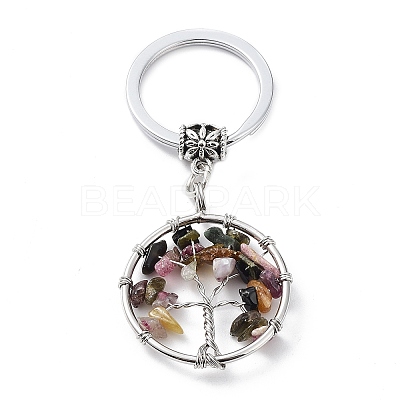 Natural/Synthetic Mixed Stone Keychain KEYC-E023-03J-1