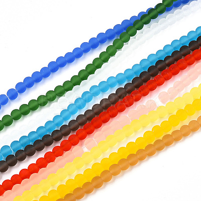 Transparent Glass Beads Strands GLAA-T032-T6mm-MD-1
