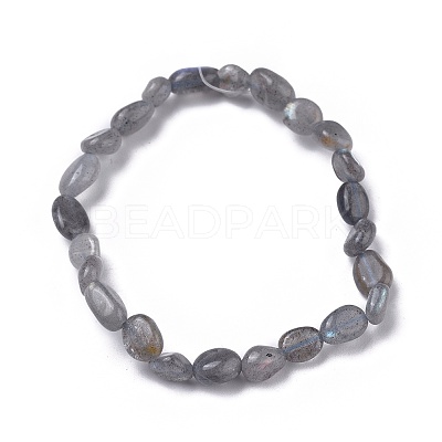 Natural Labradorite Bead Stretch Bracelets BJEW-K213-33-1