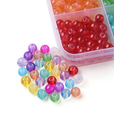 750Pcs 15 Colors Baking Paint Glass Beads Strands DGLA-YW0001-09-1