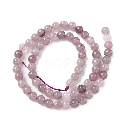 Natural Purple Madagascar Rose Quartz Beads Strands G-Z115-C02-6mm-1