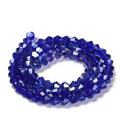 Transparent Electroplate Glass Beads Strands GLAA-F029-2mm-A06-1
