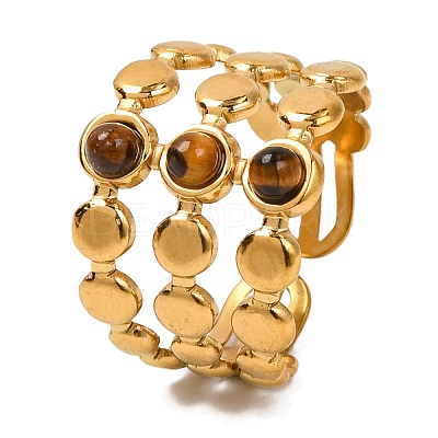 Natural Tiger Eye Finger Rings RJEW-Q822-44G-02-1