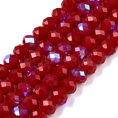 Electroplate Opaque Solid Color Glass Beads Strands EGLA-A044-P3mm-L02-1