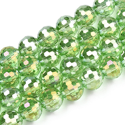 Transparent Electroplate Glass Bead Strands EGLA-TAC0003-04H-1