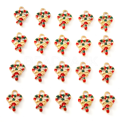 20Pcs Light Gold Alloy Enamel Pendants ENAM-YW0001-41-1