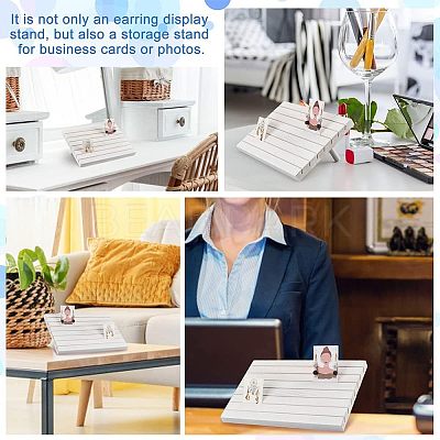 7-Slot Wooden Place Card Display Stands ODIS-WH0029-52D-1