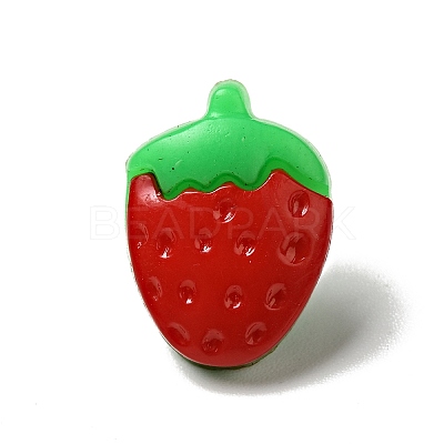 Acrylic Strawberry Shank Buttons X-BUTT-E025-03-1