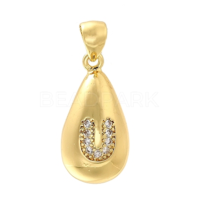 Rack Plating Brass Micro Pave Cubic Zirconia Pendants KK-L226-102G-U-1