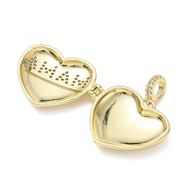 Mother's Day Brass Micro Pave Clear Cubic Zirconia Locket Pendants KK-CBA56EF-02G-1