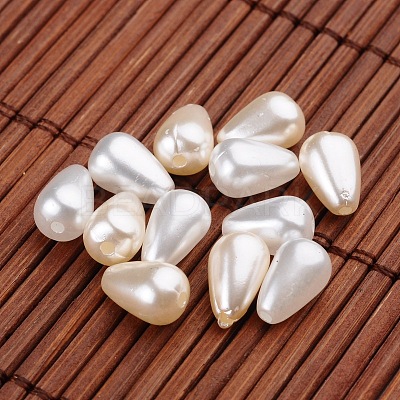 Teardrop Imitation Pearl Acrylic Beads OACR-L004-3424-1