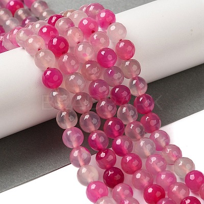 Dyed & Heated Natural Agate Beads Strands G-P539-D01-06-1