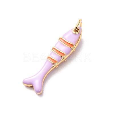 Brass with Enamel Pendants KK-CBA2F11-03G-04-1