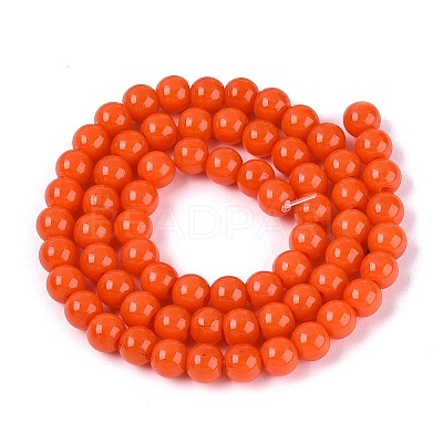 Opaque Solid Color Glass Beads Strands GLAA-T032-P6mm-18-1