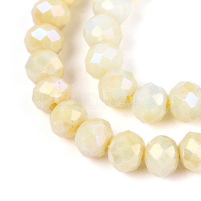 Anti-Tarnish Electroplate Rondelle Glass Beads Strands EGLA-T021-4mm-17-04-1