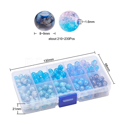 10 Style Spray Painted & Drawbench Transparent & Baking Paint Glass Beads GLAA-YW0001-26B-1